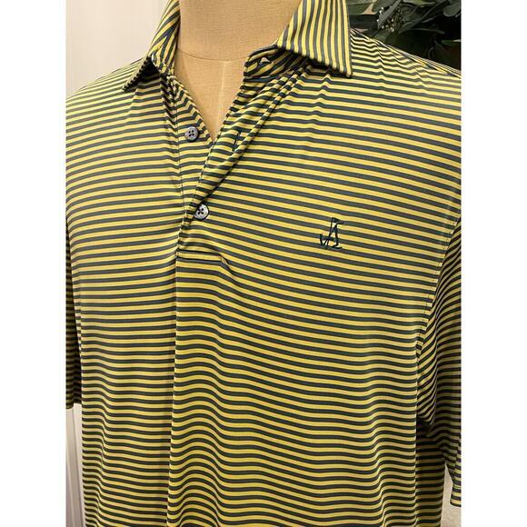 FOOT JOY Yellow/Grey Striped Golf Polo Shirt size XL - Picture 2 of 9